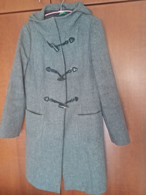 Benetton Montgomery coat used, gray, women's size M