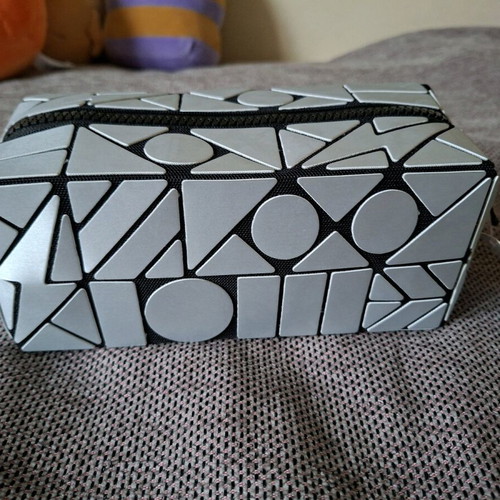 Toiletry bag new, black and silver