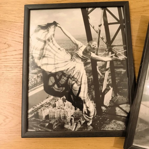 Vintage photos used, set of 2 with wooden frames 26x32