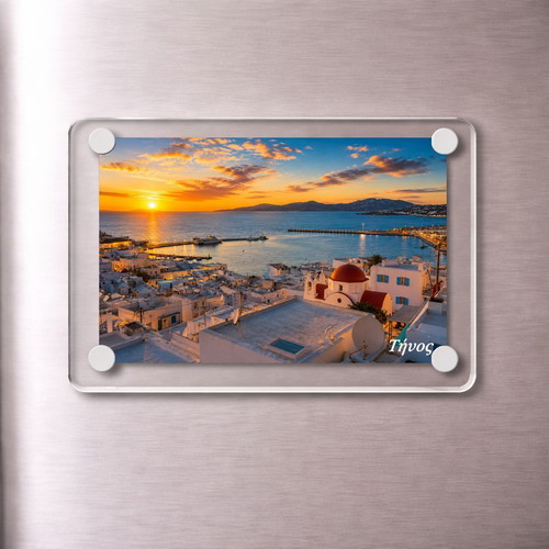 Acrylic fridge magnet 6x9cm – Tinos, Greek Summer collection