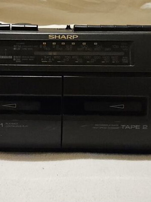 Sharp portable radio cassette player with two cassettes 1988 like new