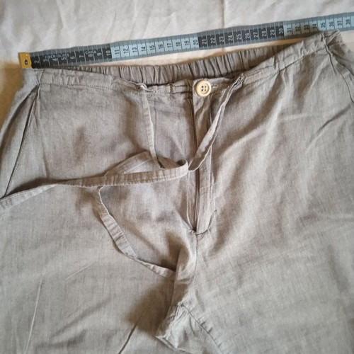 Vintage Gray Cotton Pants Egg with Elastic Waist and Drawstring like new
