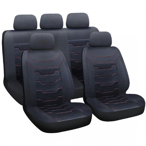 Lampa black seat covers set with 5 headrests