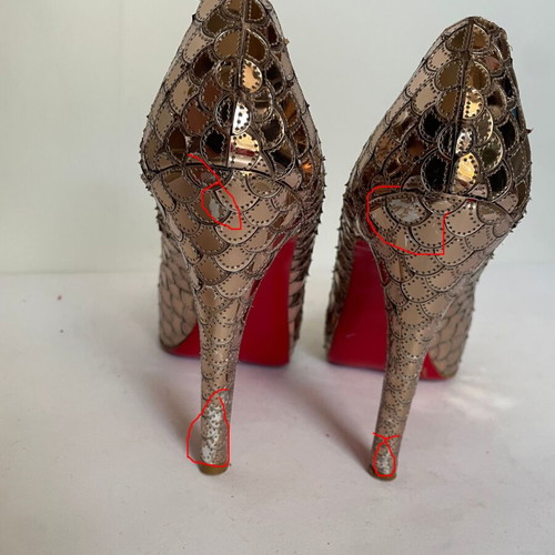 Christian Louboutin Metallic Heels size 38 used, bronze color