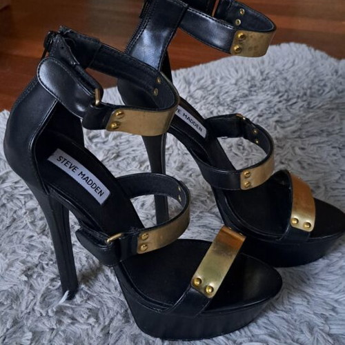 Steve Madden high heel sandals with gold details