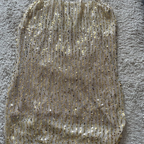Vassia Kostara Mini Dress M Like New Gold Draped Neck Chain