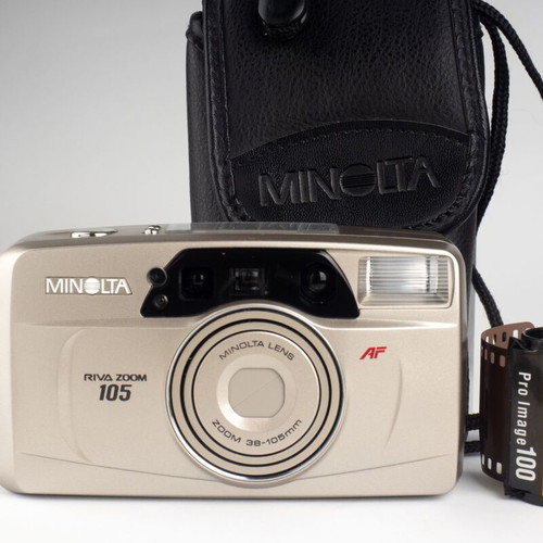 Minolta Riva Zoom 105 35mm point and shoot camera used