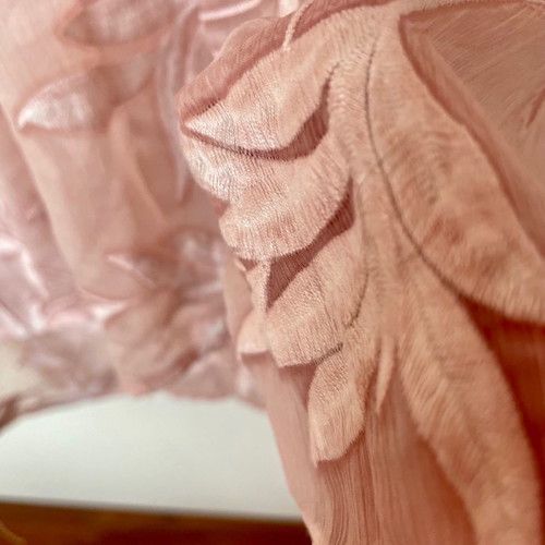 ZARA Embroidered Caftan Dress Small Pink Peach New