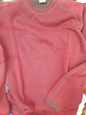 Columbia Vertex men's knit sweater L, red with grey and brown details