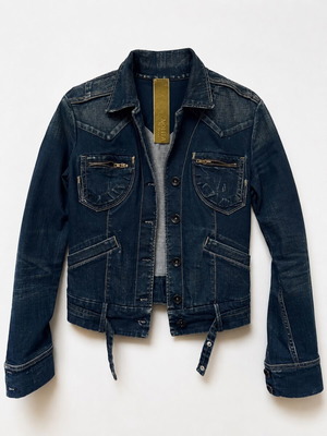 Nolita Jean Jacket Large used, dark denim with zipper pockets