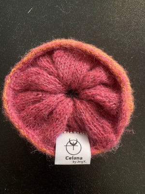 Πλεκτό scrunchie καινούργιο, μεταξωτό με διαφορετικό χρώμα σε κάθε πλευρά