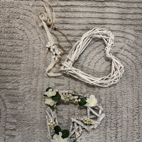 Boho decorative hearts like new, wooden