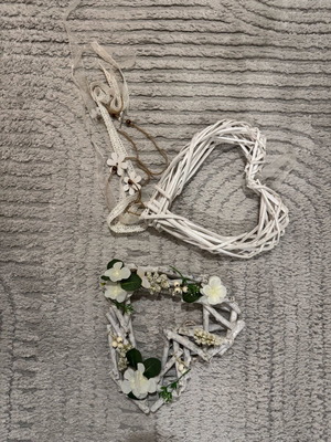 Boho decorative hearts like new, wooden
