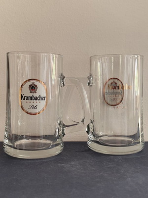 Krombacher beer glasses, pair, 0.4 l