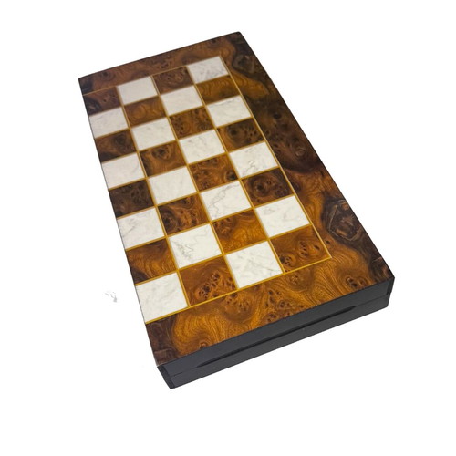 Backgammon chess checkers set 3in1 new, wood, 48x48 cm