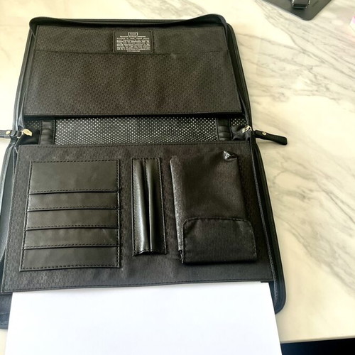 Tous luxury black document organizer briefcase