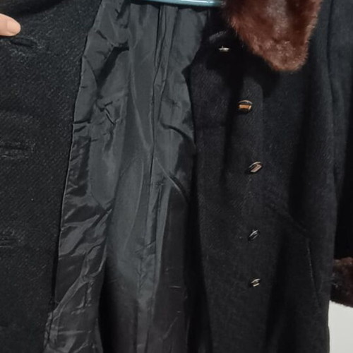 Handmade coat like new with fur on collar and sleeves, size L