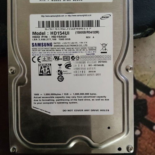 Samsung HDD 3.5 SATA 1.5TB used