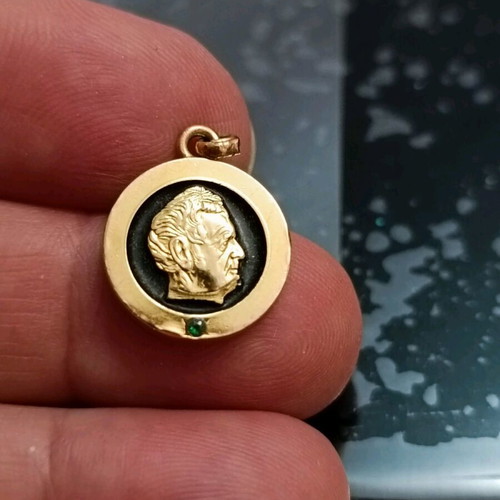 John Deere 375 gold emblem used with emerald