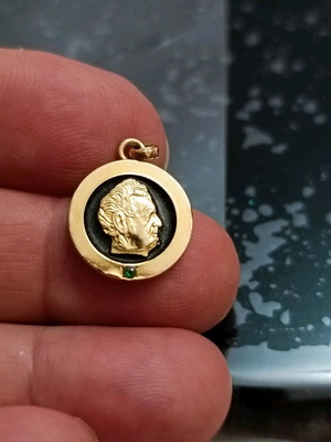 John Deere 375 gold emblem used with emerald