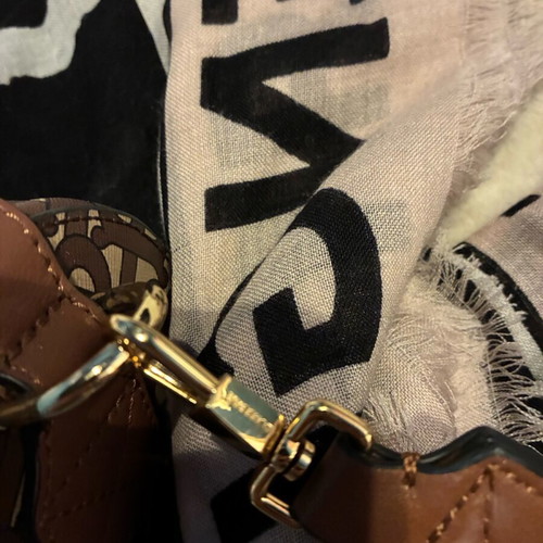 Burberry small leather bag new, brown multicolor