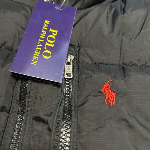 Ralph Lauren puffer jacket new, size M, black and red