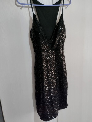 Evening dress with back like new, size M, black