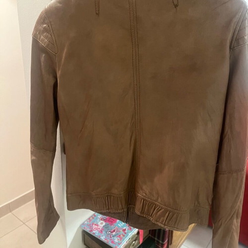 Pull & Bear leather jacket used, brown, size S