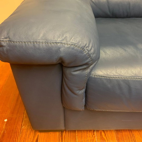 Leather two-seater sofa Sato almost new, 150cm width