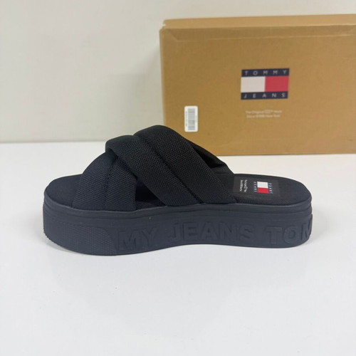 Tommy Jeans Lettering Flatform Sandals new, black, size 36
