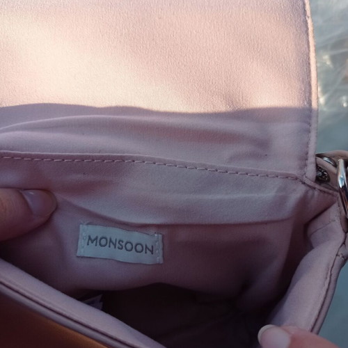 Accessorize children's leather bag used, crossbody, pink with fox design