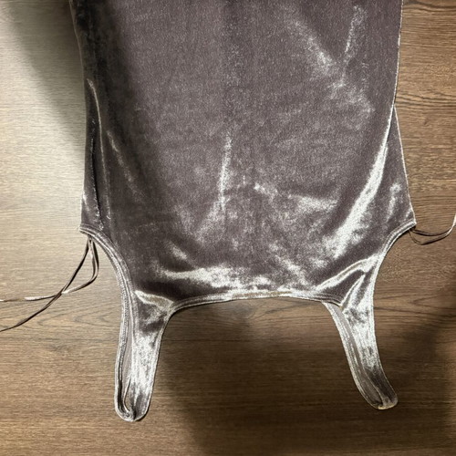 Zara Trafaluc silver velvet maxi dress, size M