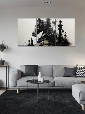 Триптих шахматен платно нов, размери 30x40