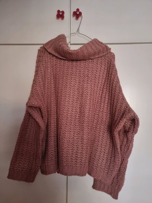 Γυναικείο πουλόβερ ζιβάγκο Benetton ροζ σαν καινούργιο, μέγεθος medium