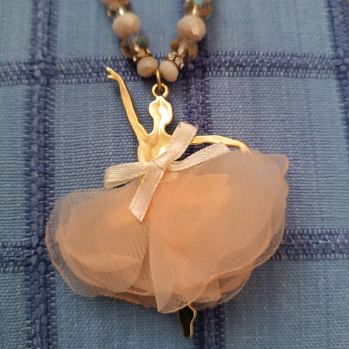 Long necklace with ballerina pendant like new