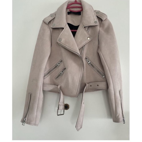 Zara suede jacket used, pink, size S