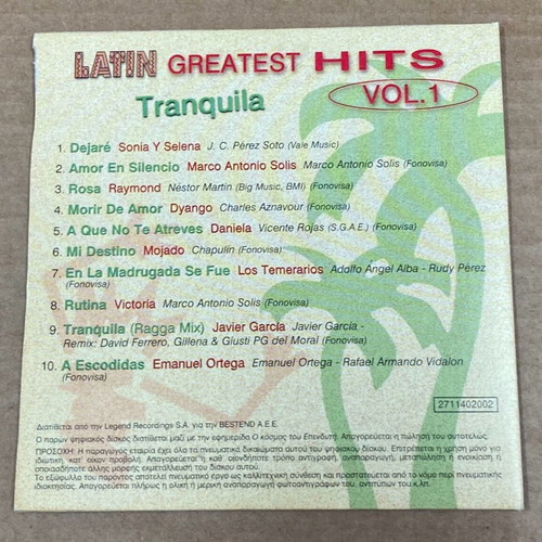 Latin greatest hits vol 1 CD In good condition Price 4.50 Euros