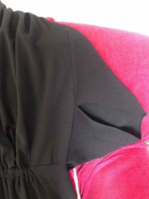 Asos black dress used with back opening and Japanese design