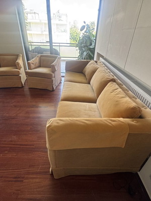 Vintage sofa and 2 armchairs set