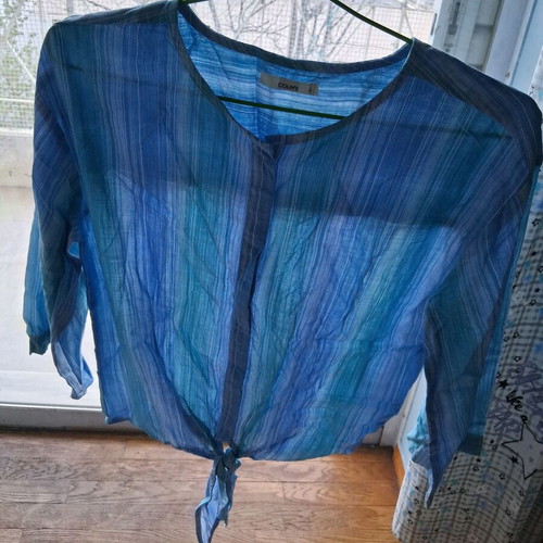 Collin's summer shirt new, size Small, blue striped