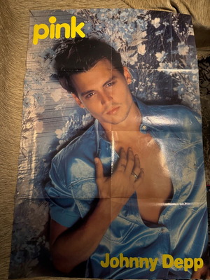 Johnny Depp double-sided poster from Pink magazine new