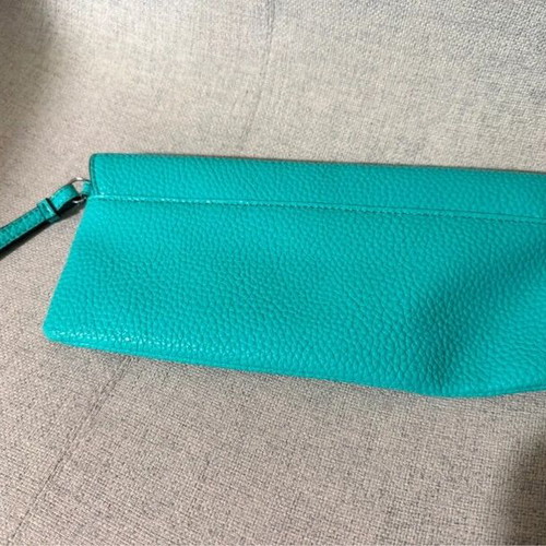 Kem clutch bag new, turquoise with silver details