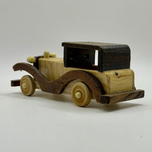 Wooden old school toy car handmade, used