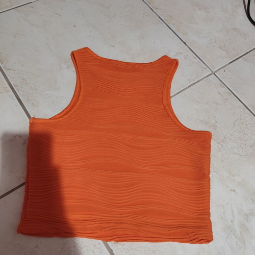 Orange sleeveless top Tally Weill size small like new