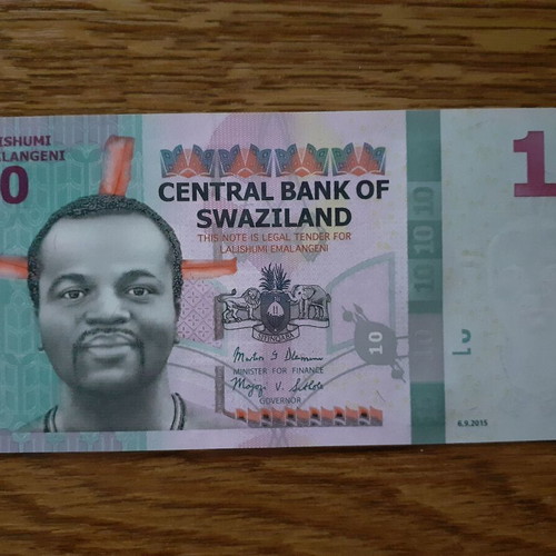 Eswatini 10 Emalangeni banknote 2015 commemorative Vision 2022