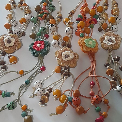 Boho handmade necklaces new, pack of 5 colorful
