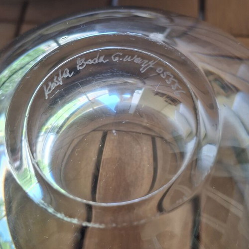 Kosta Boda Crystal Vase/Bowl by Göran Wärff, like new