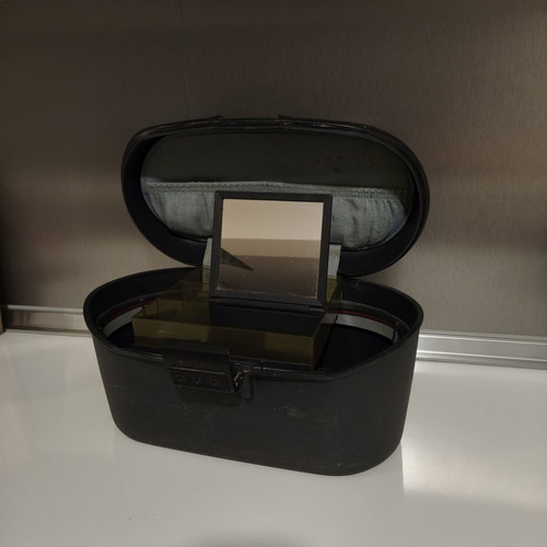 Samsonite vintage vanity case black hard shell train case
