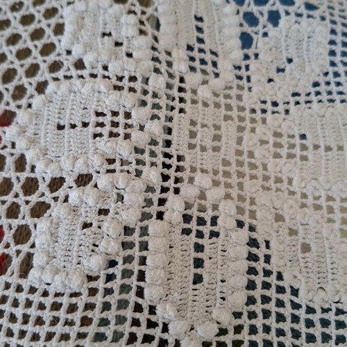 Tablecloth white mercerized cotton fabric 170x220 with cutwork and embroidery