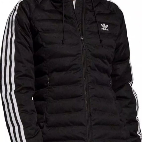 Adidas Original Slim Puffer Jacket with Hood used, size S, black and white